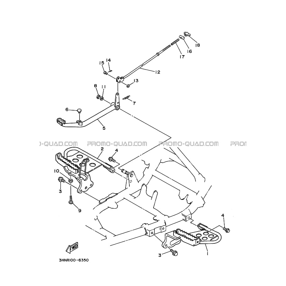 SUPPORT     REPOSE PIEDS  Yamaha  1997 400  Original parts OEMSUPPORT     REPOSE PIEDS  Yamaha  1997 400  Original parts OEM