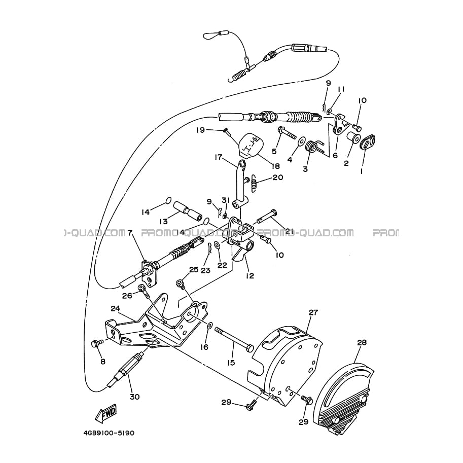 PEDALE DE SELECTEUR  Yamaha  1998 400  Original parts OEM