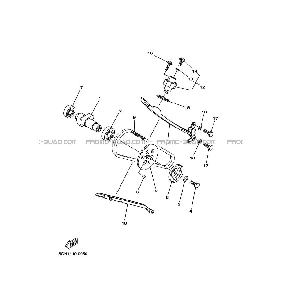 ARBRE A CAMES     CHAINE DE DISTRIBUTION  Yamaha  2000 400  Original parts OEMARBRE A CAMES     CHAINE DE DISTRIBUTION  Yamaha  2000 400  Original parts OEM