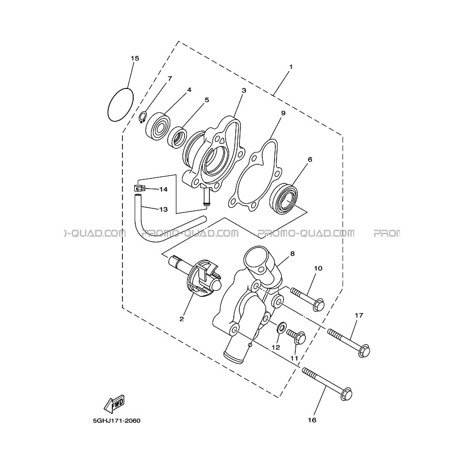 POMPE A EAU     DURITES  Yamaha  2003 400  Original parts OEMPOMPE A EAU     DURITES  Yamaha  2003 400  Original parts OEM