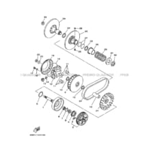 EMBRAYAGE DE DEMARREUR pour Yamaha 400 2003 KODIAK_2WD YFM400AN 5VH3 ROMANTIQUE ROUGE