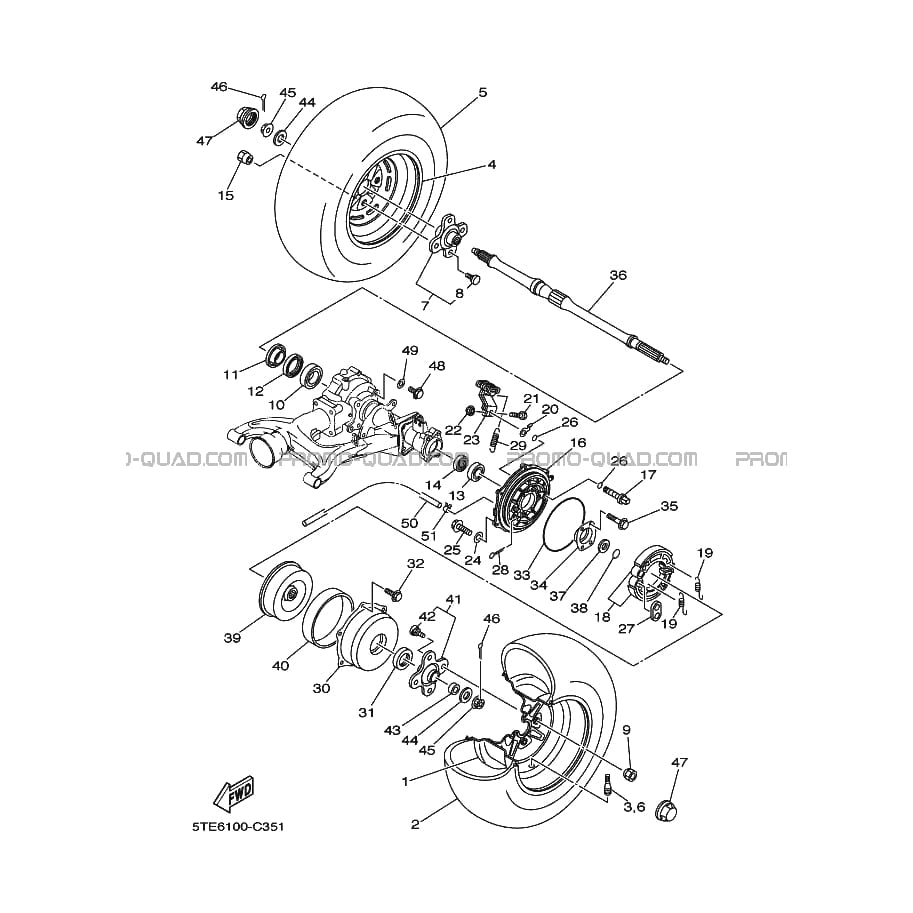 ROUE ARRIERE  Yamaha  2004 400  pièces OEMROUE ARRIERE  Yamaha  2004 400  pièces OEM