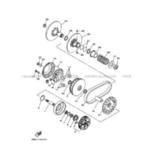 EMBRAYAGE DE DEMARREUR pour Yamaha 400 2004 KODIAK_4WD YFM400FWAN 5TE8 PASTEL DEEP GREEN