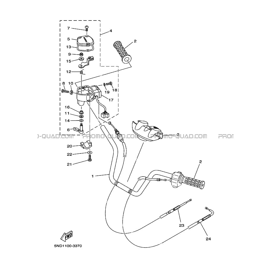 GUIDON ET CABLES  Yamaha  2003 450  Original parts OEMGUIDON ET CABLES  Yamaha  2003 450  Original parts OEM