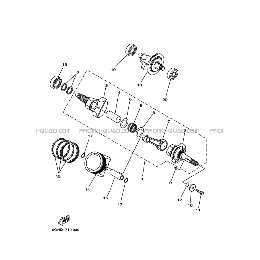 VILEBREQUIN     PISTON  Yamaha  2003 450  Original parts OEMVILEBREQUIN     PISTON  Yamaha  2003 450  Original parts OEM