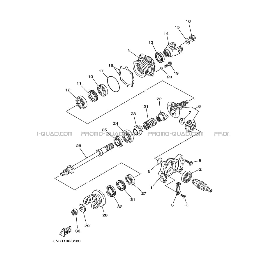 TRANSMISSION INTERMEDIAIRE  Yamaha  2004 450  Original parts OEMTRANSMISSION INTERMEDIAIRE  Yamaha  2004 450  Original parts OEM