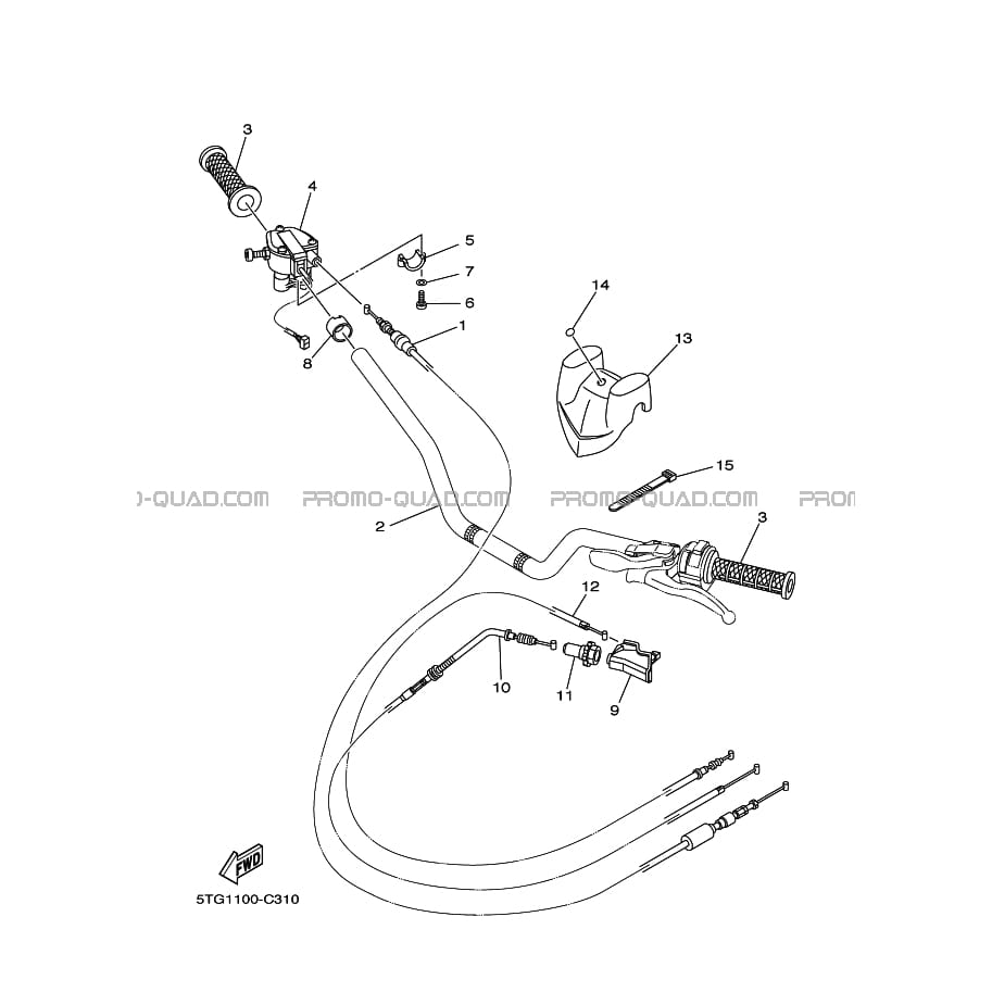 GUIDON ET CABLES  Yamaha  2004 450  Original parts OEMGUIDON ET CABLES  Yamaha  2004 450  Original parts OEM
