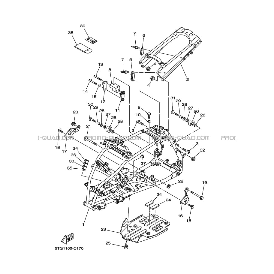 CADRE  Yamaha  2005 450  pièces OEMCADRE  Yamaha  2005 450  pièces OEM