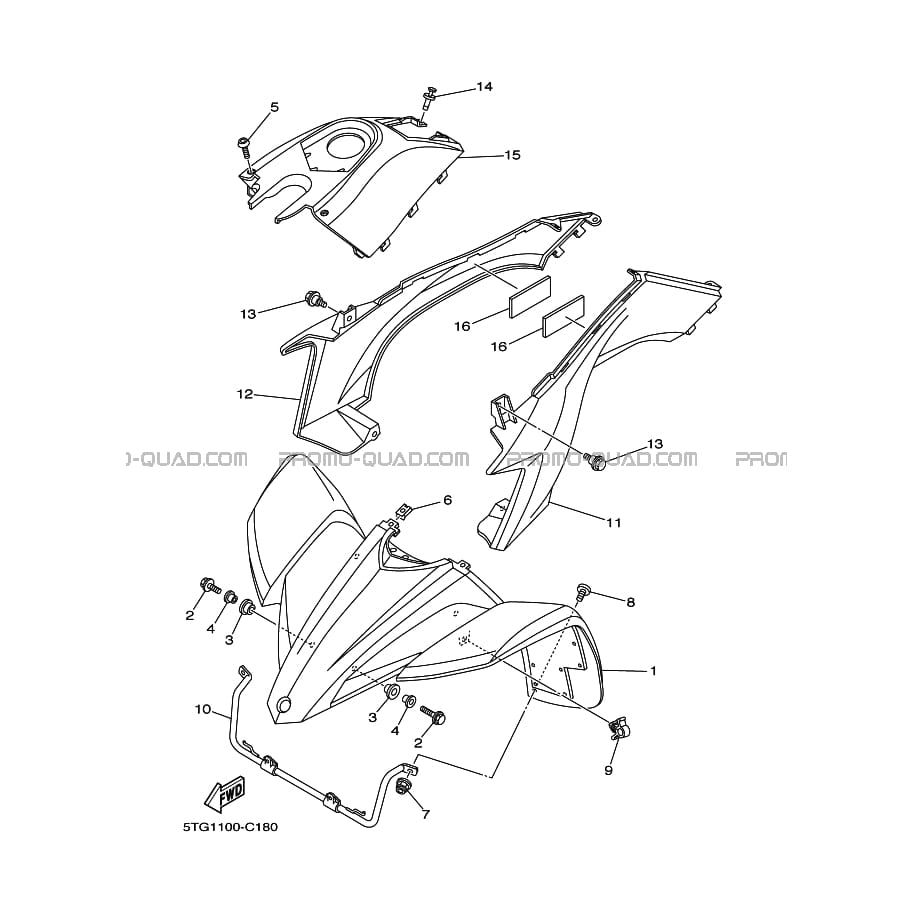 GARDE BOUE AVANT  Yamaha  2005 450  Original parts OEMGARDE BOUE AVANT  Yamaha  2005 450  Original parts OEM