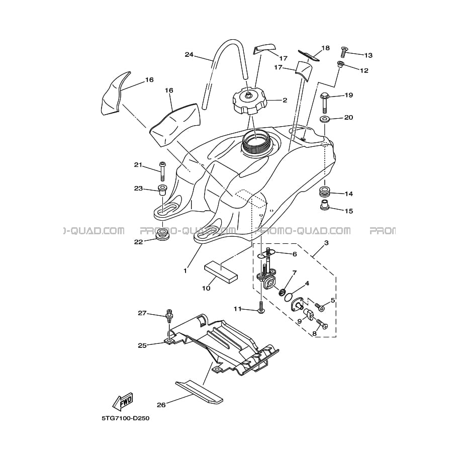 RESERVOIR A ESSENCE  Yamaha  2005 450  Original parts OEM