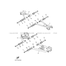 BRAS ARRIERE pour Yamaha 450 2006 KODIAK YFM450FWAN 1D9D ROMANTIQUE ROUGE