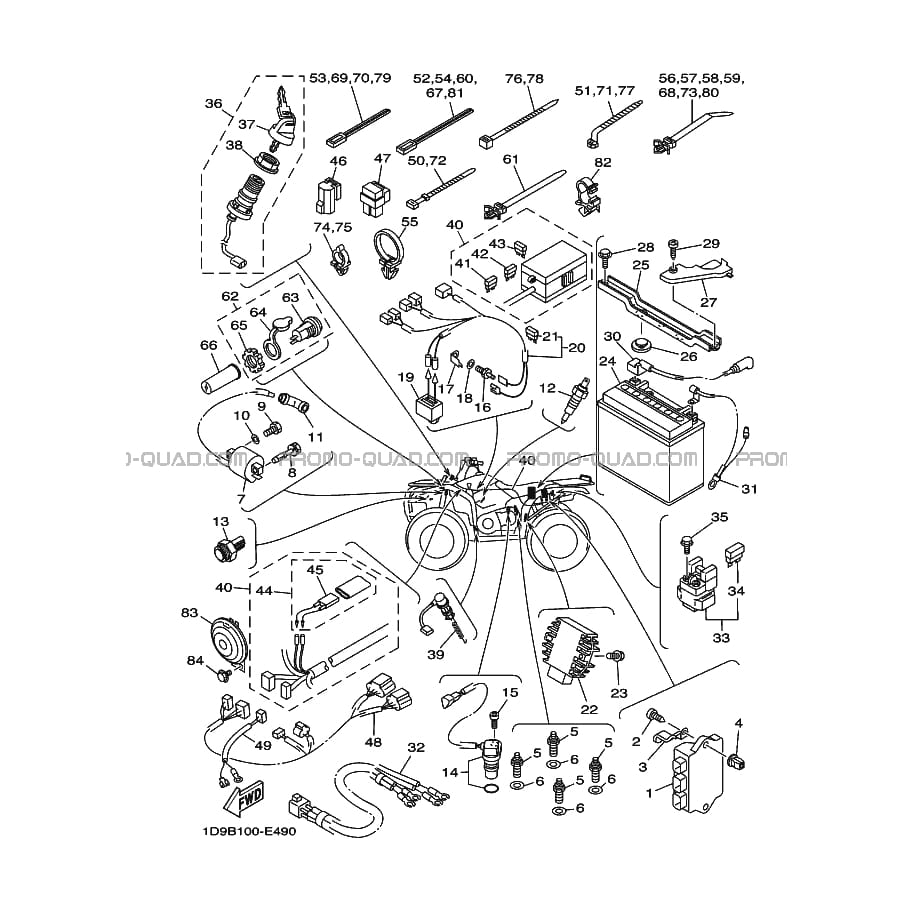 PARTIE ELECTRIQUE 1  Yamaha  2006 450  pièces OEMPARTIE ELECTRIQUE 1  Yamaha  2006 450  pièces OEM
