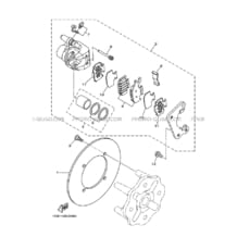 ETRIER DE FREIN ARRIERE pour Yamaha 450 2007 KODIAK YFM450FWAN 1D9X SILVER