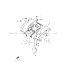 GARDE BOUE ARRIERE pour Yamaha 450 2007 KODIAK YFM450FWAN 1D9X SILVER