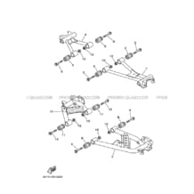 BRAS ARRIERE pour Yamaha 450 2008 GRIZZLY YFM450FWAN 17SC YAMAHA BLACK