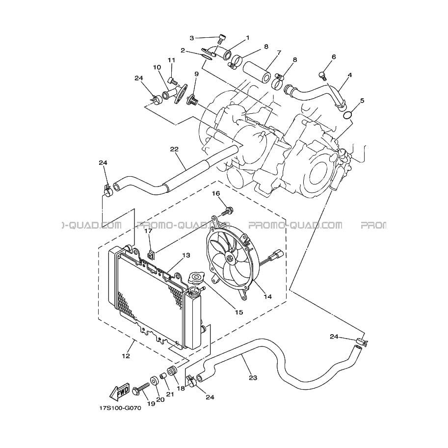 RADIATEUR     DURITES  Yamaha  2008 450  pièces OEMRADIATEUR     DURITES  Yamaha  2008 450  pièces OEM
