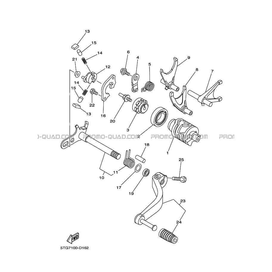BARILLET DE SELECTION     FOURCHETTES  Yamaha  2008 450  Original parts OEMBARILLET DE SELECTION     FOURCHETTES  Yamaha  2008 450  Original parts OEM