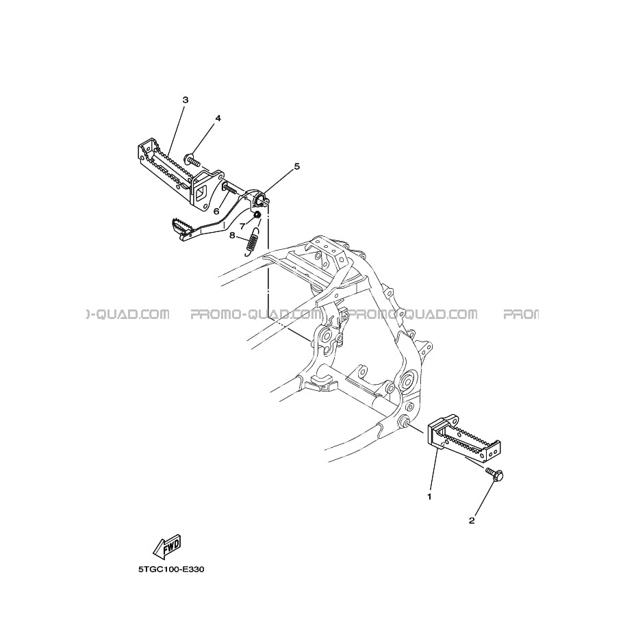 SUPPORT     REPOSE PIEDS  Yamaha  2008 450  pièces OEMSUPPORT     REPOSE PIEDS  Yamaha  2008 450  pièces OEM