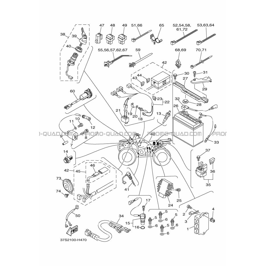 PARTIE ELECTRIQUE 1  Yamaha  2009 450  Original parts OEM