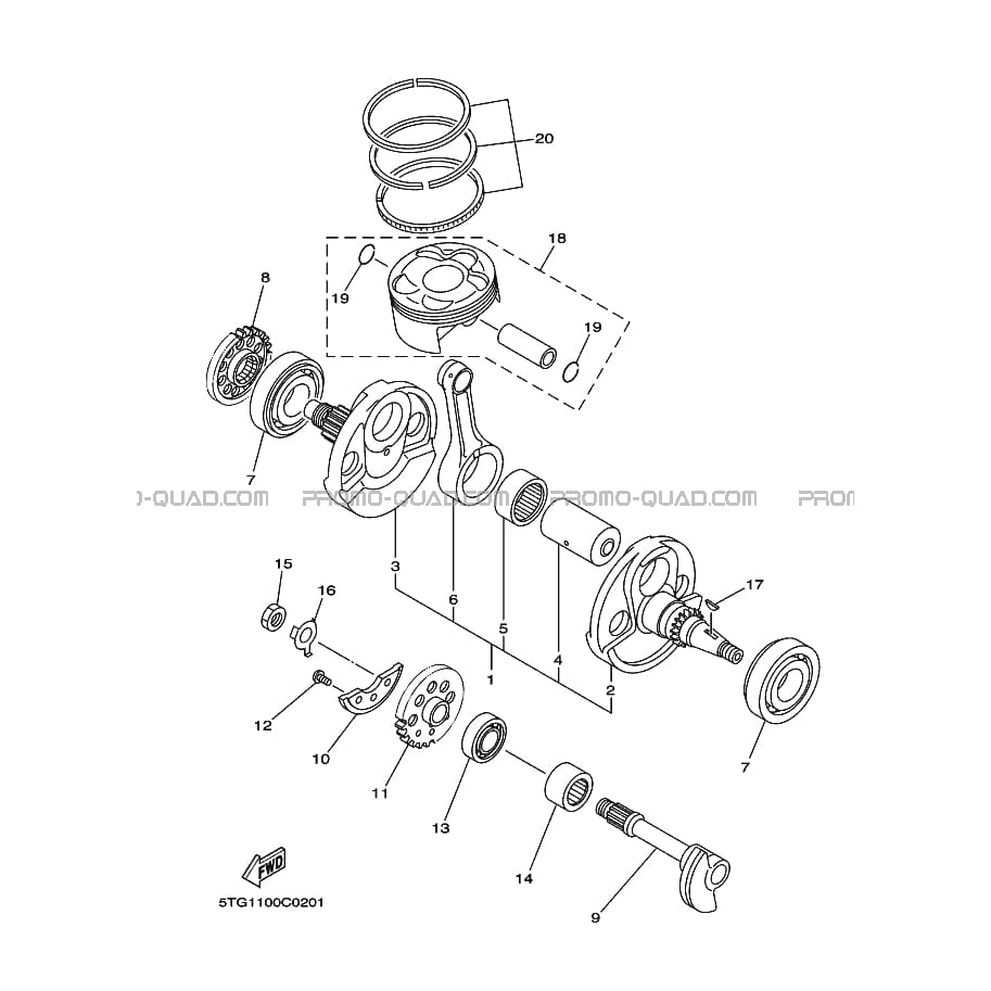 VILEBREQUIN     PISTON  Yamaha  2005 450  Original parts OEMVILEBREQUIN     PISTON  Yamaha  2005 450  Original parts OEM