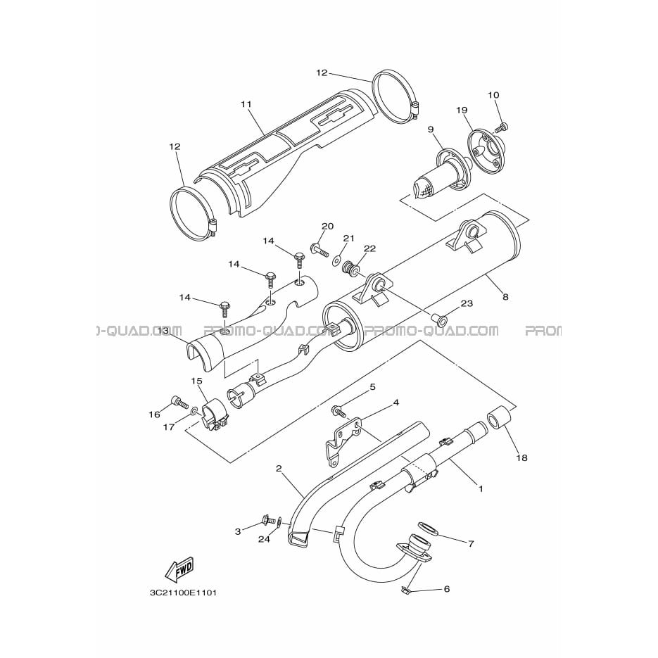ECHAPPEMENT  Yamaha  2009 450  pièces OEMECHAPPEMENT  Yamaha  2009 450  pièces OEM