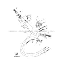 GUIDON ET CABLES pour Yamaha 450 2009 YFZ YFZ450 5D3N BLUISH WHITE SOLID 1