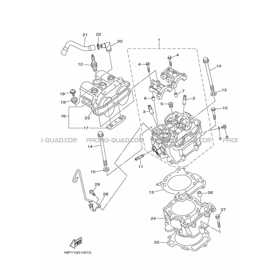 CYLINDRE  Yamaha  2012 450  pièces OEMCYLINDRE  Yamaha  2012 450  pièces OEM
