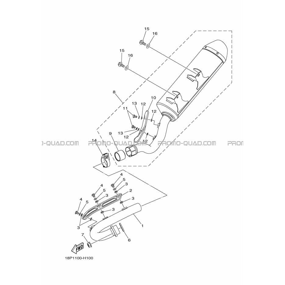 ECHAPPEMENT  Yamaha  2012 450  Original parts OEMECHAPPEMENT  Yamaha  2012 450  Original parts OEM