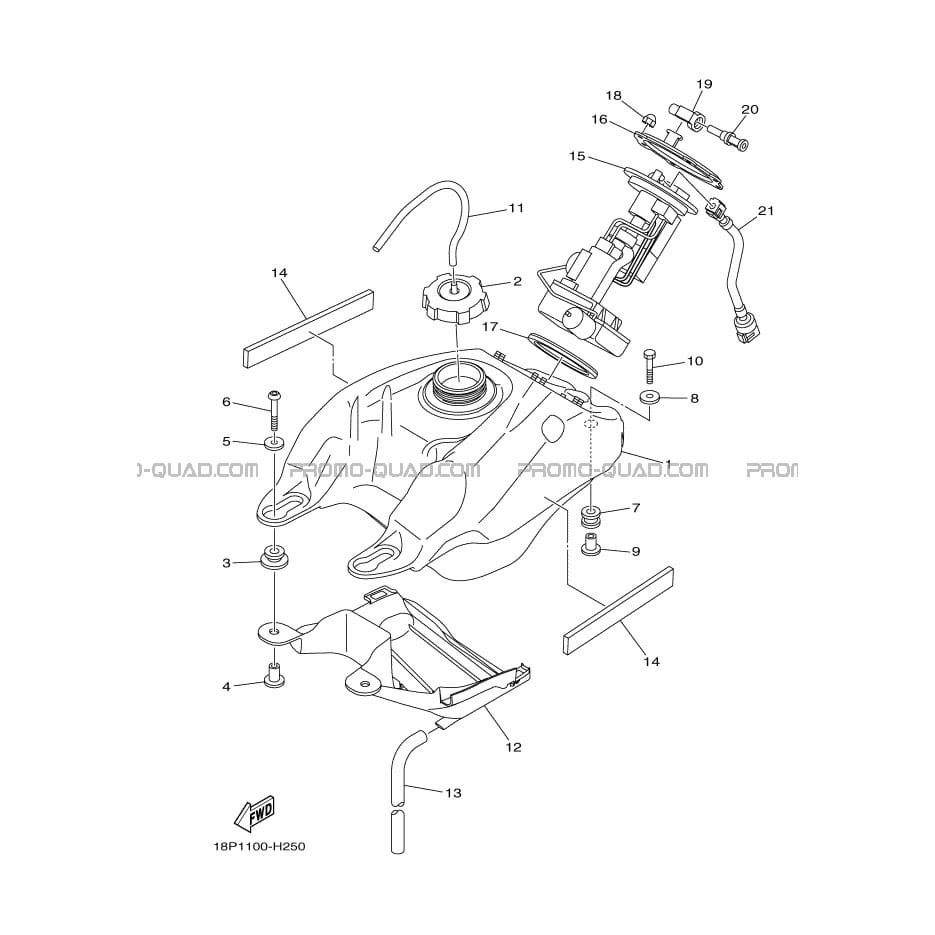 RESERVOIR A ESSENCE  Yamaha  2012 450  pièces OEMRESERVOIR A ESSENCE  Yamaha  2012 450  pièces OEM