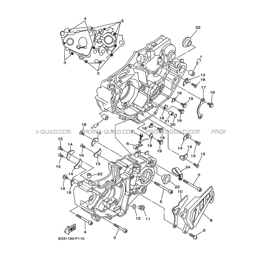 CARTER MOTEUR  Yamaha  2013 450  pièces OEMCARTER MOTEUR  Yamaha  2013 450  pièces OEM