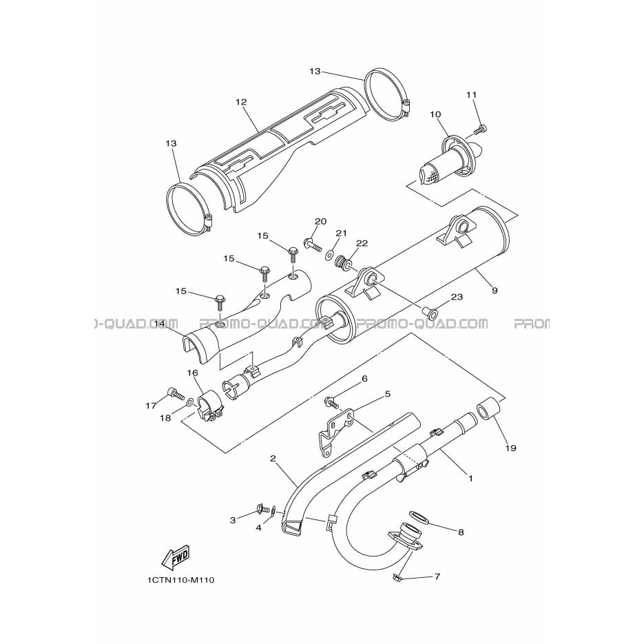 ECHAPPEMENT  Yamaha  2014 450  Original parts OEMECHAPPEMENT  Yamaha  2014 450  Original parts OEM