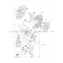 ETRIER DE FREIN AVANT pour Yamaha 450 2014 YFZ_R YFZ450R 1TD7 CARMINE RED