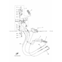GUIDON ET CABLES pour Yamaha 450 2015 GRIZZLY YFM450FWA 1CUR ROMANTIQUE ROUGE