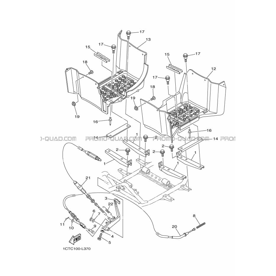 SUPPORT     REPOSE PIEDS  Yamaha  2015 450  Original parts OEMSUPPORT     REPOSE PIEDS  Yamaha  2015 450  Original parts OEM