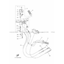 GUIDON ET CABLES pour Yamaha 450 2015 GRIZZLY YFM450FWAD 2LCA YAMAHA BLACK