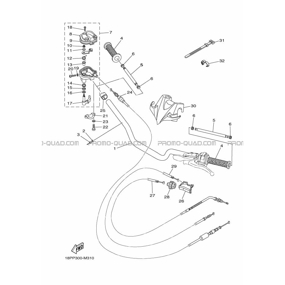 GUIDON ET CABLES  Yamaha  2015 450  pièces OEMGUIDON ET CABLES  Yamaha  2015 450  pièces OEM