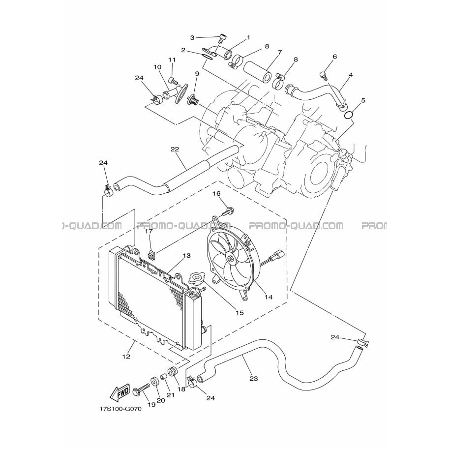 RADIATEUR     DURITES  Yamaha  2016 450  Original parts OEM