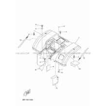 GARDE BOUE ARRIERE pour Yamaha 450 2016 GRIZZLY 450 EPS DIRECTION ASSISTEE BM71 ROMANTIQUE ROUGE