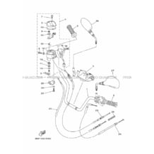 GUIDON ET CABLES pour Yamaha 450 2016 GRIZZLY 450 EPS DIRECTION ASSISTEE BM71 ROMANTIQUE ROUGE