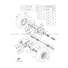 ROUE ARRIERE pour Yamaha 450 2016 GRIZZLY 450 EPS DIRECTION ASSISTEE BM71 ROMANTIQUE ROUGE