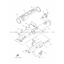 ECHAPPEMENT pour Yamaha 450 2016 GRIZZLY 450 IRS INDEPENDANT REAR SUSPENSION 1CUT ROMANTIQUE ROUGE
