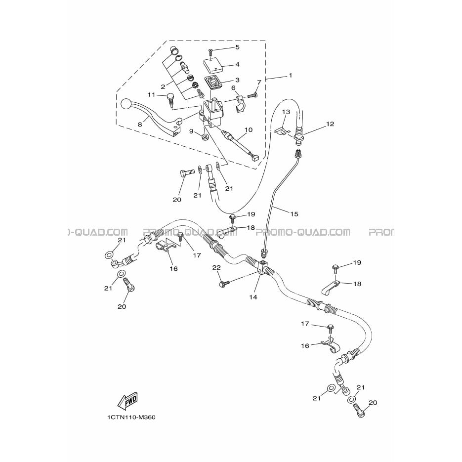 MAITRE CYLINDRE DE FREIN AVANT  Yamaha  2016 450  pièces OEMMAITRE CYLINDRE DE FREIN AVANT  Yamaha  2016 450  pièces OEM