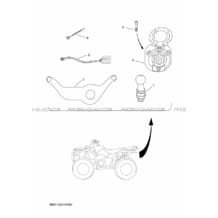 CADRE 1 pour Yamaha 450 2016 GRIZZLY 450 IRS INDEPENDANT REAR SUSPENSION BM81 ROMANTIQUE ROUGE
