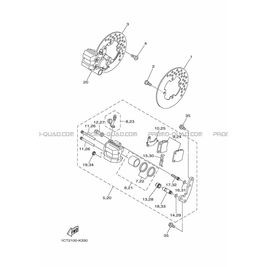 ETRIER DE FREIN AVANT  Yamaha  2016 450  pièces OEMETRIER DE FREIN AVANT  Yamaha  2016 450  pièces OEM