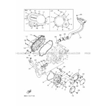 CARTER - MOTEUR 1 pour Yamaha 450 2018 KODIAK BJ53 ROMANTIQUE ROUGE
