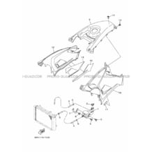 COUVERCLE LATERAL pour Yamaha 450 2018 KODIAK BJ53 ROMANTIQUE ROUGE