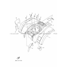GARDE BOUE ARRIERE pour Yamaha 450 2018 KODIAK BJ53 ROMANTIQUE ROUGE