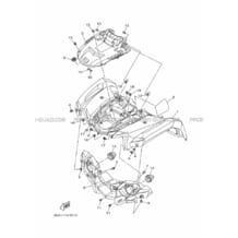 GARDE BOUE AVANT pour Yamaha 450 2018 KODIAK BJ53 ROMANTIQUE ROUGE