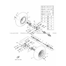 ROUE ARRIERE pour Yamaha 450 2018 KODIAK BJ53 ROMANTIQUE ROUGE