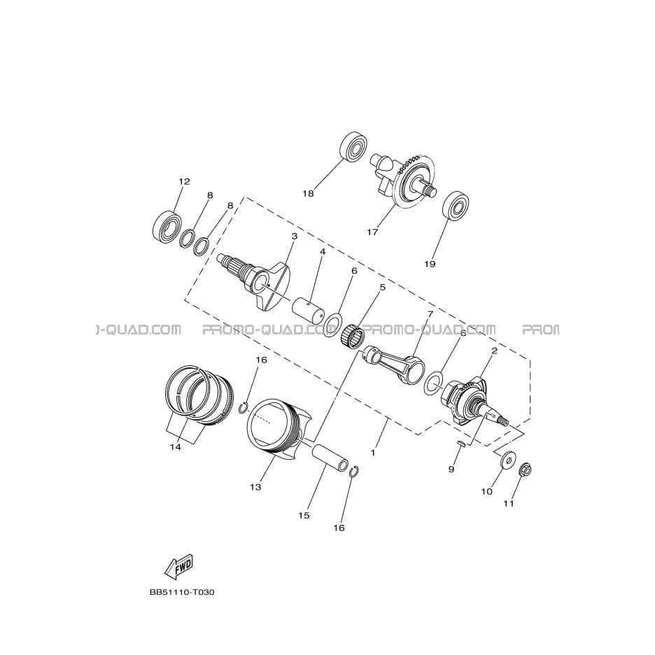 VILEBREQUIN     PISTON  Yamaha  2020 450  Original parts OEMVILEBREQUIN     PISTON  Yamaha  2020 450  Original parts OEM